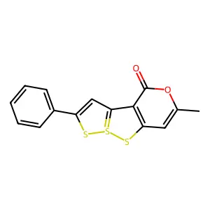 10-methyl-4-phenyl-11-oxa-5,6lambda4,7-trithiatricyclo[6.4.0.02,6]dodeca-1(8),2(6),3,9-tetraen-12-one structure