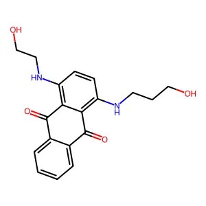 1-(2-hydroxyethylamino)-4-(3-hydroxypropylamino)anthracene-9,10-dione structure
