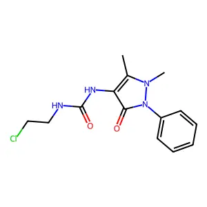 1-(2-chloroethyl)-3-(1,5-dimethyl-3-oxo-2-phenylpyrazol-4-yl)urea structure
