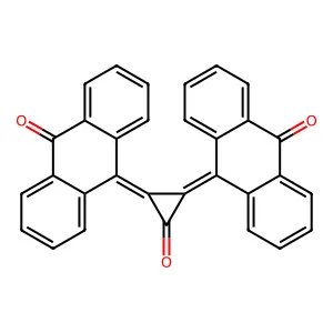 10-[2-oxo-3-(10-oxoanthracen-9-ylidene)cyclopropylidene]anthracen-9-one structure