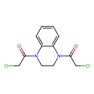 1,1'-(2,3-dihydroquinoxaline-1,4-diyl)bis(2-chloroethanone) structure