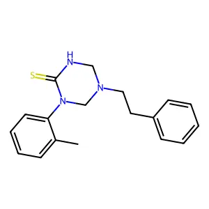 1-(2-methylphenyl)-5-(2-phenylethyl)-1,3,5-triazinane-2-thione structure