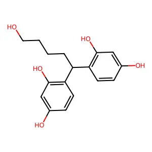 1,3-Benzenediol, 4,4'-(5-hydroxypentylidene)bis- structure
