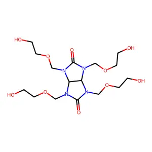 1,3,4,6-tetrakis(2-hydroxyethoxymethyl)-3a,6a-dihydroimidazo[4,5-d]imidazole-2,5-dione structure