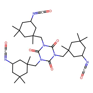 1,3,5-tris[(5-isocyanato-1,3,3-trimethylcyclohexyl)methyl]-1,3,5-triazinane-2,4,6-trione structure