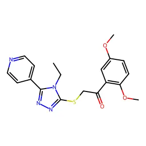 1-(2,5-dimethoxyphenyl)-2-{[4-ethyl-5-(4-pyridinyl)-4H-1,2,4-triazol-3-yl]thio}ethanone structure