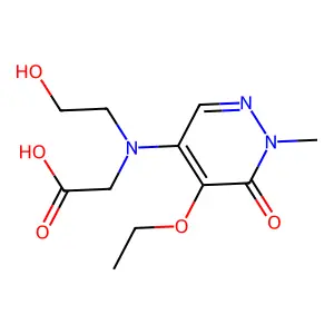 Glycine, N-(2-hydroxyethyl)-N-(5-ethoxy-1-methyl-6-oxo-1,6-dihydropyridazin-4-yl)- structure