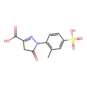 1-(2-methyl-4-sulfophenyl)-5-oxo-4H-pyrazole-3-carboxylic acid structure