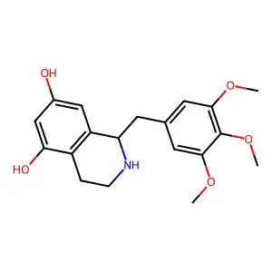 1-[(3,4,5-trimethoxyphenyl)methyl]-1,2,3,4-tetrahydroisoquinoline-5,7-diol structure