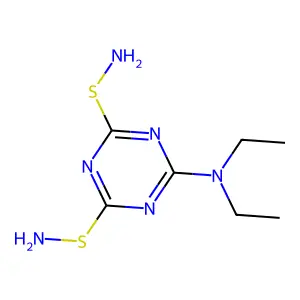 1,3,5-Triazine-2,4-disulfenamide, 6-(diethylamino)- structure