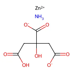 1,2,3-Propanetricarboxylic acid, 2-hydroxy-, ammonium zinc salt (1:?:?) structure