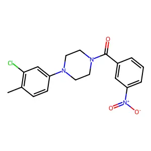 1-(3-chloro-4-methylphenyl)-4-(3-nitrobenzoyl)piperazine structure