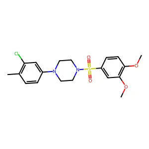 1-(3-chloro-4-methylphenyl)-4-(3,4-dimethoxyphenyl)sulfonylpiperazine structure