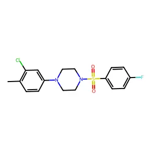 1-(3-chloro-4-methylphenyl)-4-[(4-fluorophenyl)sulfonyl]piperazine structure