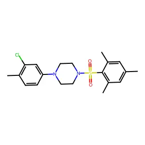 1-(3-chloro-4-methylphenyl)-4-(mesitylsulfonyl)piperazine structure