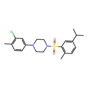 1-(3-chloro-4-methylphenyl)-4-[(5-isopropyl-2-methylphenyl)sulfonyl]piperazine structure