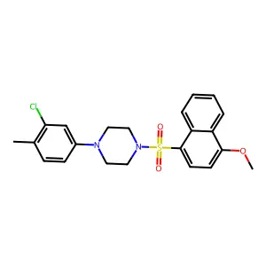 1-(3-chloro-4-methylphenyl)-4-[(4-methoxynaphthalen-1-yl)sulfonyl]piperazine structure