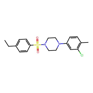 1-(3-chloro-4-methylphenyl)-4-[(4-ethylphenyl)sulfonyl]piperazine structure