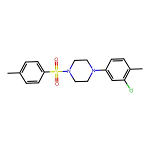 1-(3-chloro-4-methylphenyl)-4-(4-methylphenyl)sulfonylpiperazine structure
