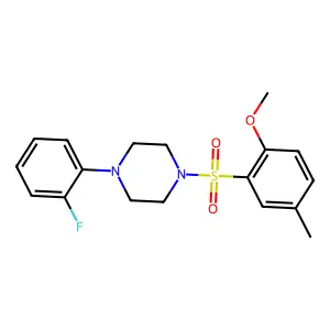 1-(2-fluorophenyl)-4-[(2-methoxy-5-methylphenyl)sulfonyl]piperazine structure