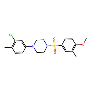 1-(3-chloro-4-methylphenyl)-4-[(4-methoxy-3-methylphenyl)sulfonyl]piperazine structure