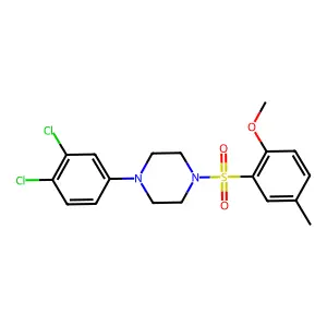 1-(3,4-dichlorophenyl)-4-[(2-methoxy-5-methylphenyl)sulfonyl]piperazine structure