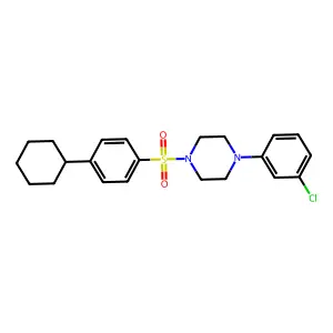 1-(3-chlorophenyl)-4-[(4-cyclohexylphenyl)sulfonyl]piperazine structure