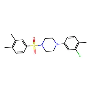 1-(3-chloro-4-methylphenyl)-4-[(3,4-dimethylphenyl)sulfonyl]piperazine structure