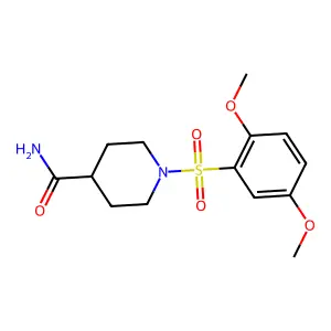 1-(2,5-dimethoxyphenyl)sulfonylpiperidine-4-carboxamide structure