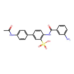 [1,1'-Biphenyl]-3-sulfonic acid, 4'-(acetylamino)-4-[(3-aminobenzoyl)amino]- structure