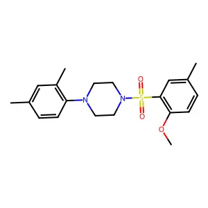 1-(2,4-dimethylphenyl)-4-(2-methoxy-5-methylphenyl)sulfonylpiperazine structure