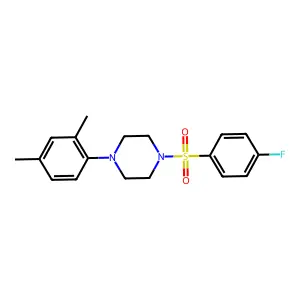 1-(2,4-dimethylphenyl)-4-(4-fluorophenyl)sulfonylpiperazine structure