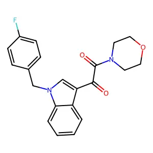 1-[1-[(4-fluorophenyl)methyl]indol-3-yl]-2-morpholin-4-ylethane-1,2-dione structure