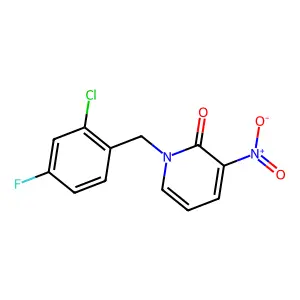 1-(2-chloro-4-fluorobenzyl)-3-nitropyridin-2(1H)-one structure