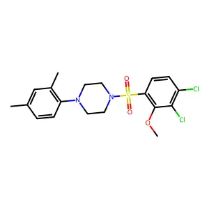 1-(3,4-dichloro-2-methoxyphenyl)sulfonyl-4-(2,4-dimethylphenyl)piperazine structure