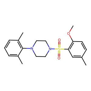 1-(2,6-dimethylphenyl)-4-[(2-methoxy-5-methylphenyl)sulfonyl]piperazine structure