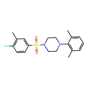 1-(2,6-dimethylphenyl)-4-[(4-fluoro-3-methylphenyl)sulfonyl]piperazine structure