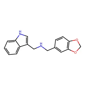 1-(1,3-benzodioxol-5-yl)-N-(1H-indol-3-ylmethyl)methanamine structure