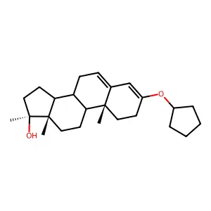 PENMESTEROL|AC1L1M1R|CID6217|KST-1A7544|AR-1A7317|(8xi,9xi,14xi,17|A)-3-(cyclopentyloxy)-17-methylandrosta-3,5-dien-17-ol|68400-09-9|(10R,13S,17S)-3-cyclopentyloxy-10,13,17-trimethyl-1,2,7,8,9,11,12,1 structure