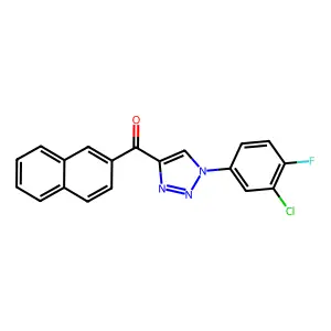 [1-(3-chloro-4-fluorophenyl)triazol-4-yl]-naphthalen-2-ylmethanone structure