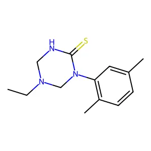 1-(2,5-dimethylphenyl)-5-ethyl-1,3,5-triazinane-2-thione structure