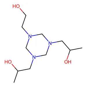 1-[3-(2-hydroxyethyl)-5-(2-hydroxypropyl)-1,3,5-triazinan-1-yl]propan-2-ol structure