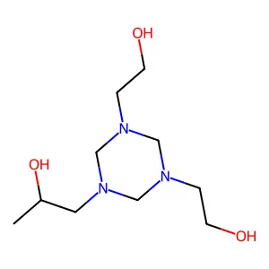 1-[3,5-bis(2-hydroxyethyl)-1,3,5-triazinan-1-yl]propan-2-ol structure