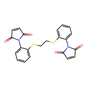 1-[2-[2-[2-(2,5-dioxopyrrol-1-yl)phenyl]sulfanylethylsulfanyl]phenyl]pyrrole-2,5-dione structure
