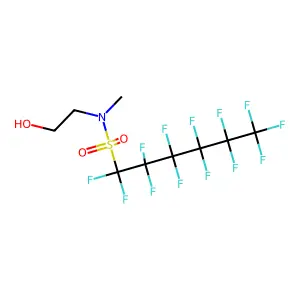 1,1,2,2,3,3,4,4,5,5,6,6,6-tridecafluoro-N-(2-hydroxyethyl)-N-methylhexane-1-sulfonamide structure