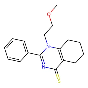 1-(2-methoxyethyl)-2-phenyl-5,6,7,8-tetrahydroquinazoline-4-thione structure