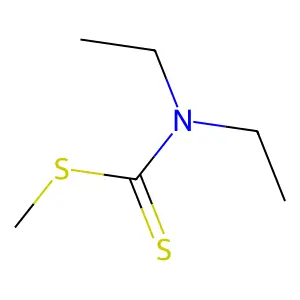 Methyl diethyldithiocarbamate structure