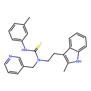 1-[2-(2-methyl-1H-indol-3-yl)ethyl]-3-(3-methylphenyl)-1-(pyridin-3-ylmethyl)thiourea structure