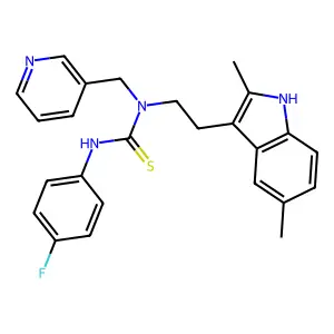 1-(2-(2,5-dimethyl-1H-indol-3-yl)ethyl)-3-(4-fluorophenyl)-1-(pyridin-3-ylmethyl)thiourea structure