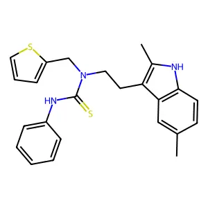 1-(2-(2,5-dimethyl-1H-indol-3-yl)ethyl)-3-phenyl-1-(thiophen-2-ylmethyl)thiourea structure